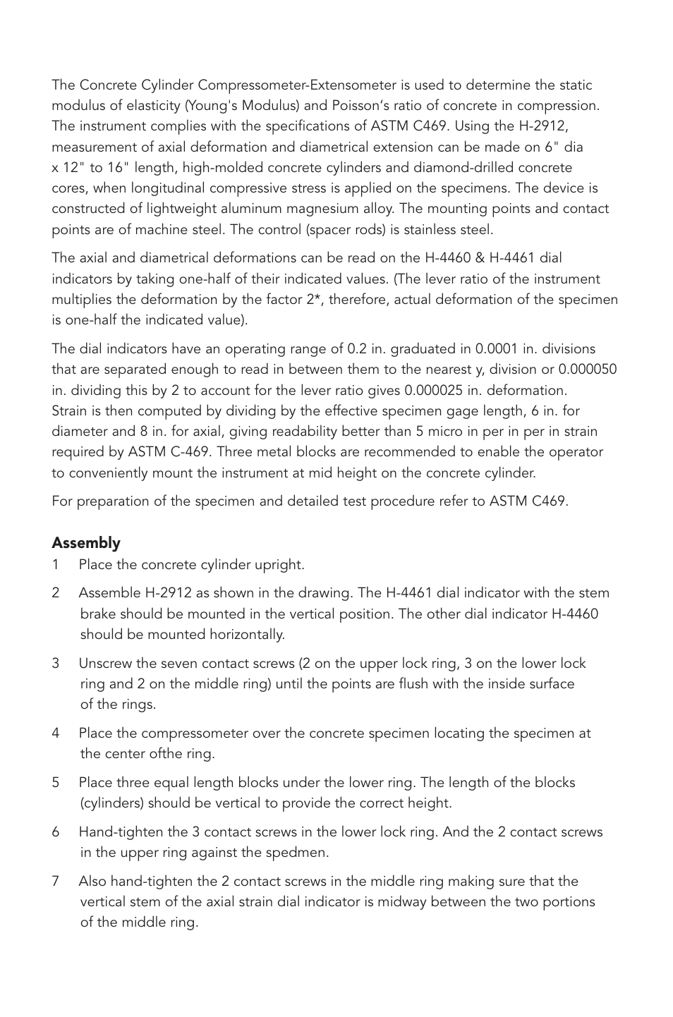 Humboldt H-2911 — H-2919 Compressometers / Extensometers User Manual | Page 3 / 8