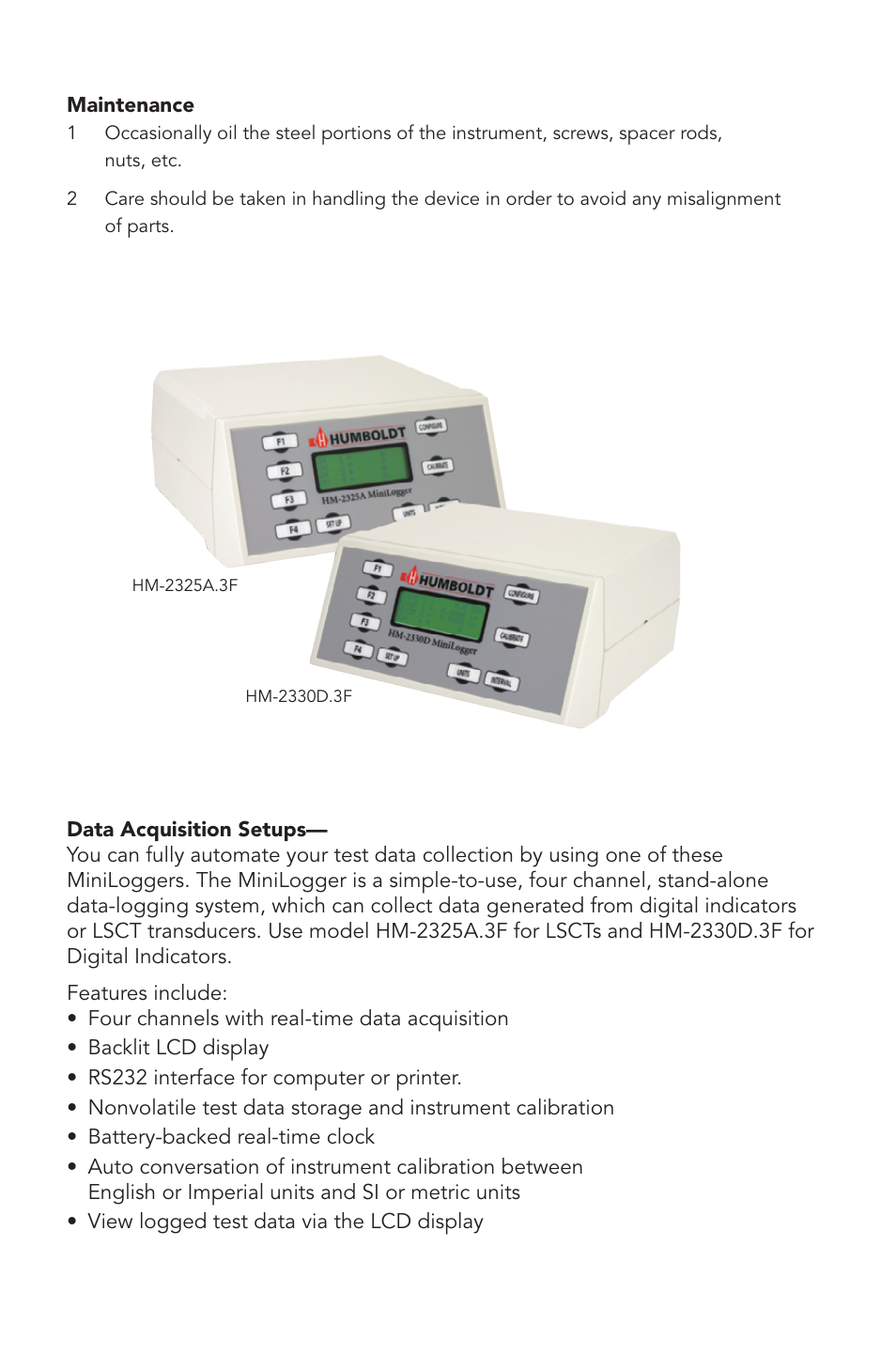 Humboldt H-2911 — H-2919 Compressometers / Extensometers User Manual | Page 5 / 8