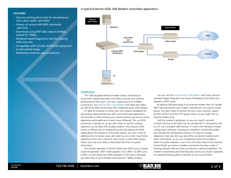 Black box, 2 of 3 | Black Box Modem User Manual | Page 2 / 3