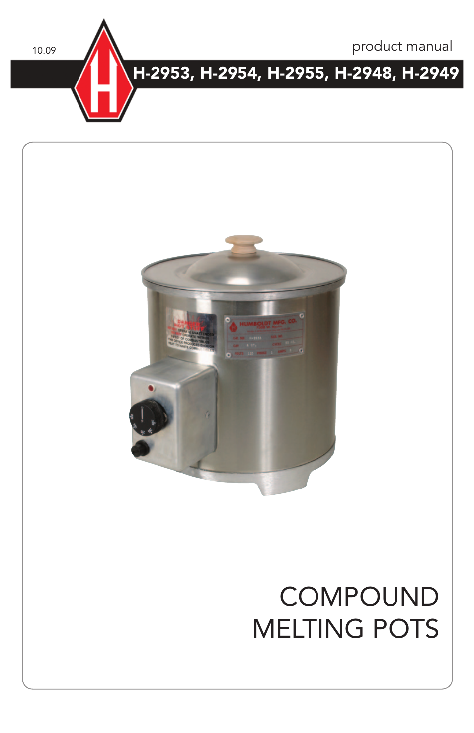 Humboldt H-2949 COMPOUND MELTING POTS User Manual | 4 pages