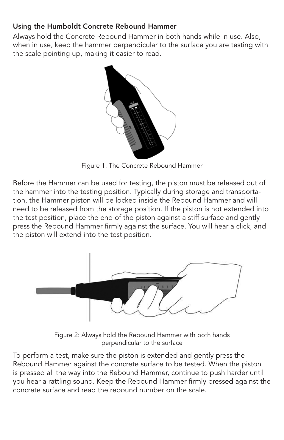 Humboldt H-2987 Concrete Rebound Hammer User Manual | Page 2 / 8