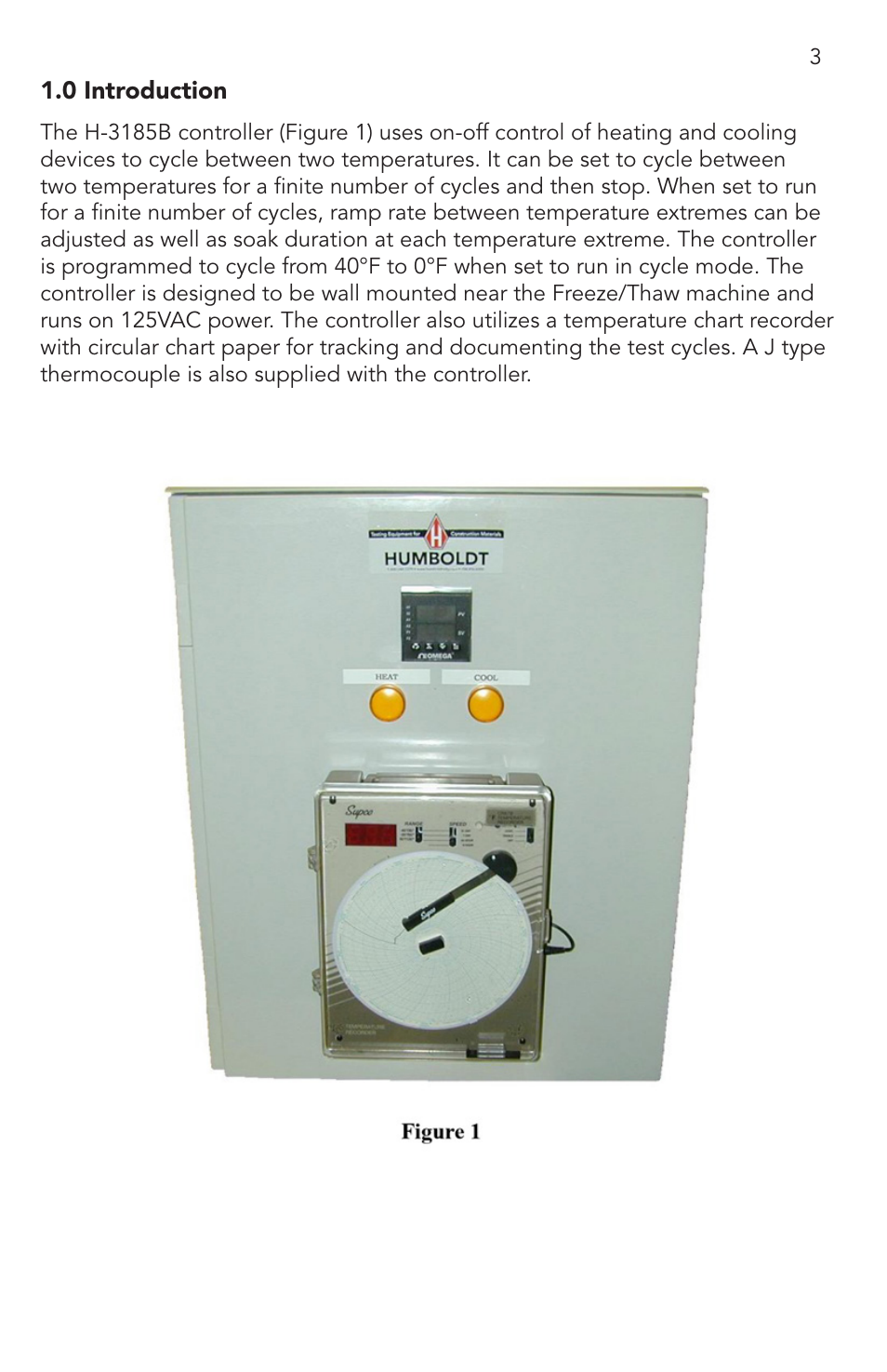 0 introduction | Humboldt H-3185B Rapid, Freeze Thaw Cabinet User Manual | Page 3 / 14