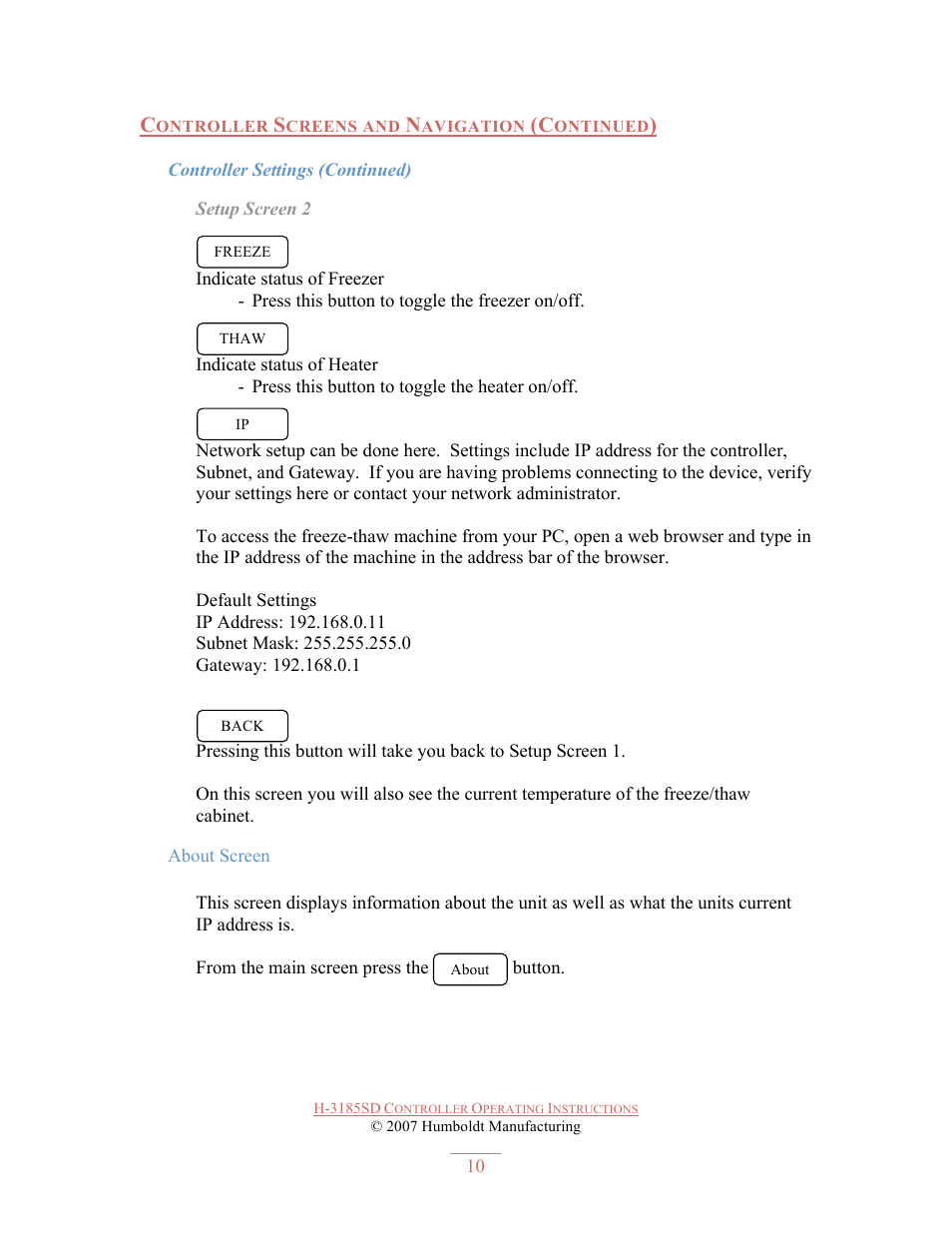 Humboldt H-3185SD CONTROLLER User Manual | Page 10 / 13