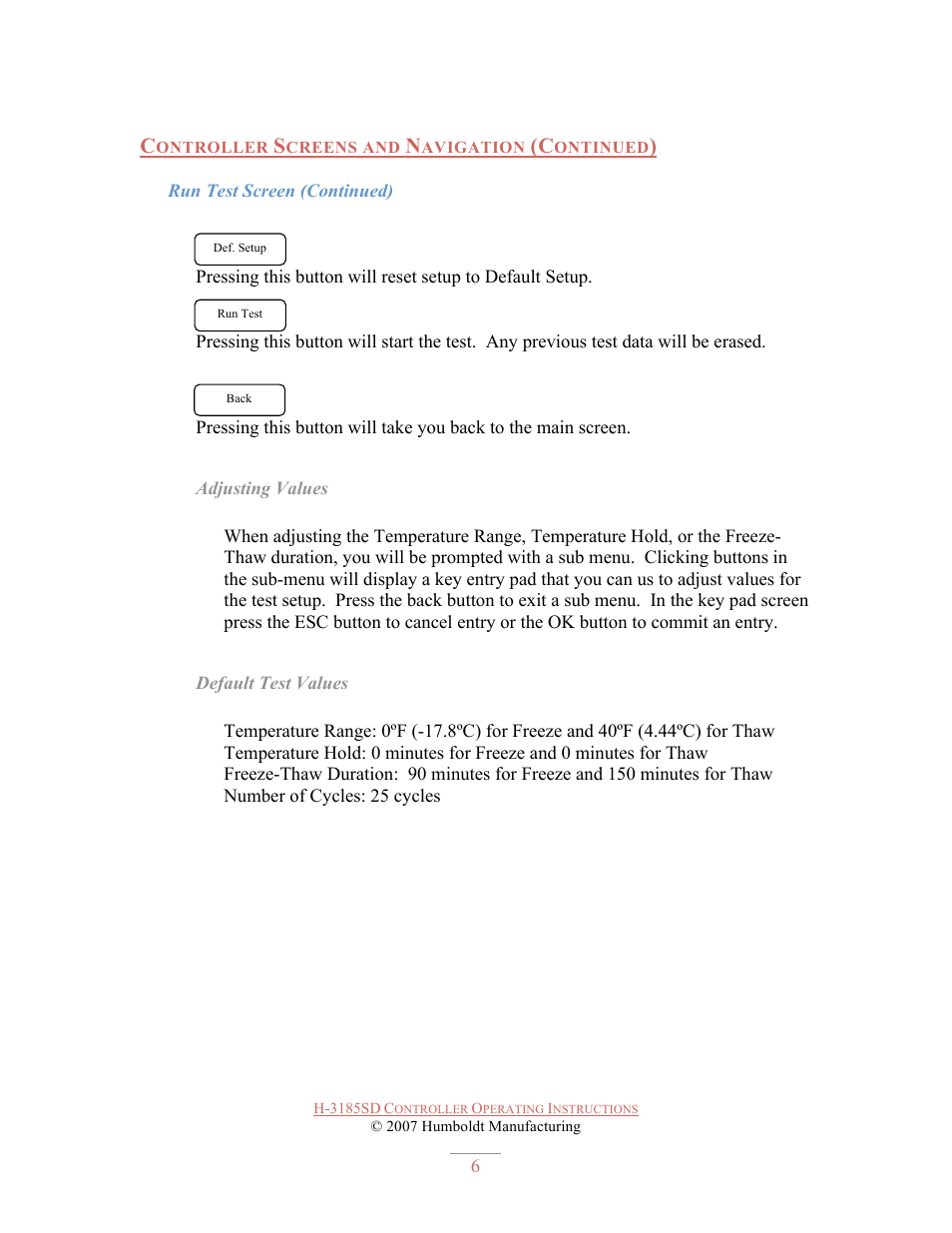 Humboldt H-3185SD CONTROLLER User Manual | Page 6 / 13