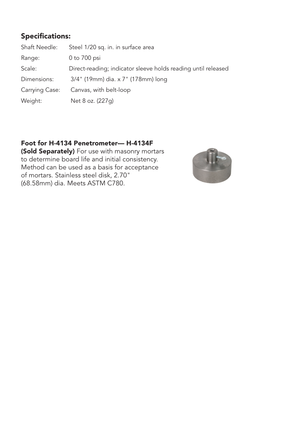 Humboldt H-4134 Concrete Pocket Penetrometer User Manual | Page 3 / 4