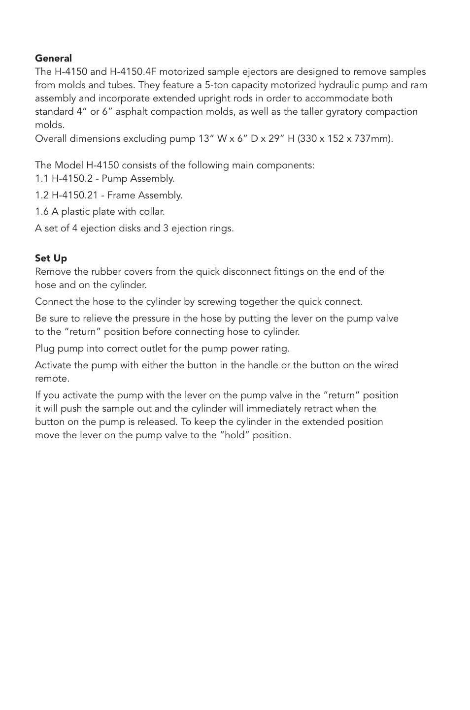 Humboldt H-4150 Motorized Sample Ejector User Manual | Page 2 / 4