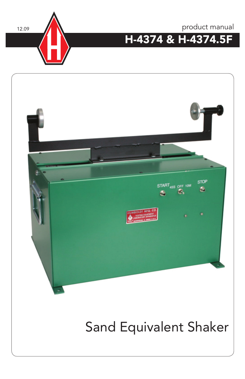 Humboldt H-4374.5F Sand Equivalent Shaker User Manual | 4 pages