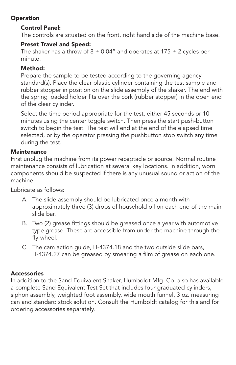 Humboldt H-4374.5F Sand Equivalent Shaker User Manual | Page 3 / 4