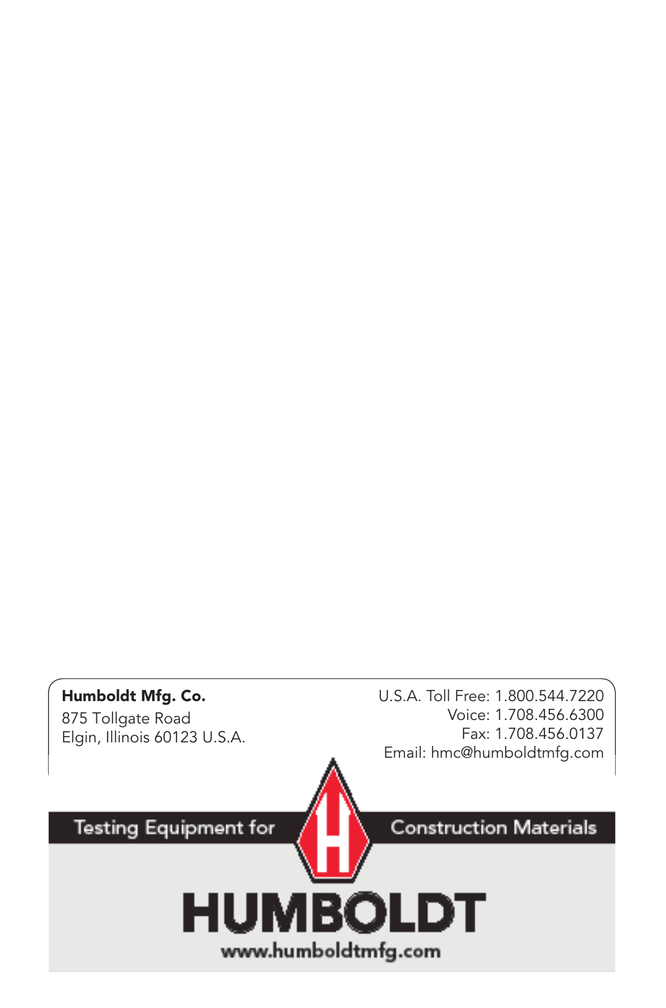 Humboldt HM-1100A Dead-Weight Consolidation Load Frame User Manual | Page 8 / 8