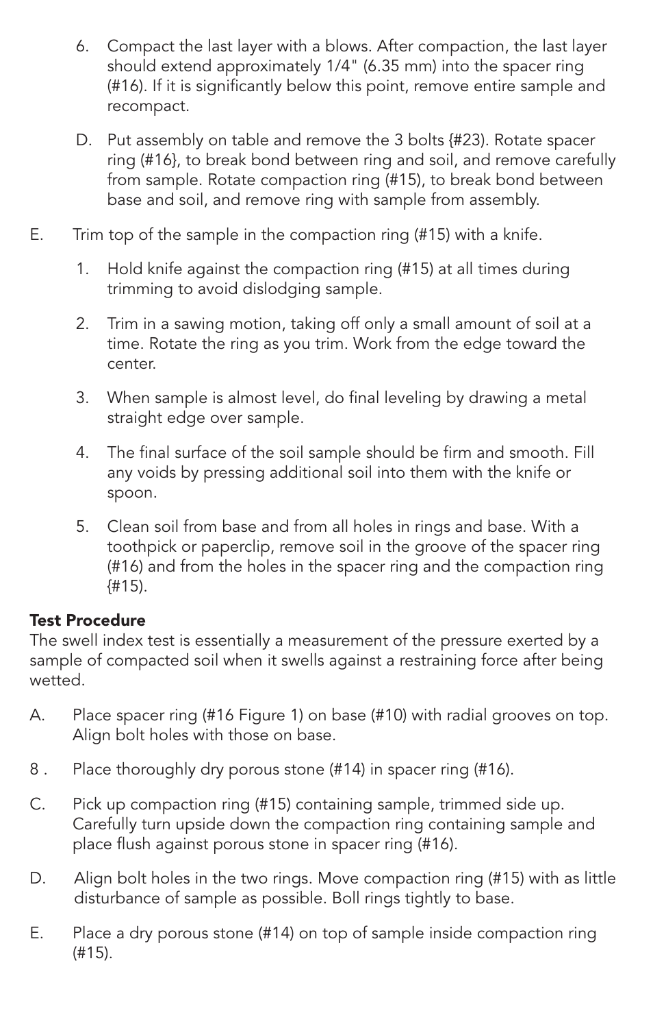 Humboldt HM-2415 Soil Volume Change Meter (PVC) User Manual | Page 4 / 12