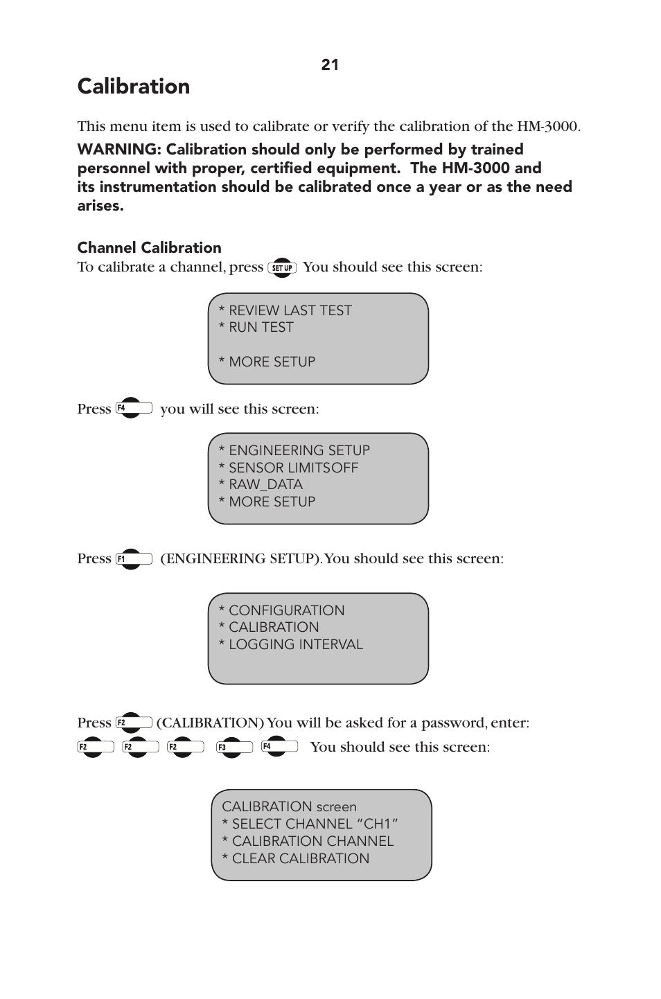 Calibration | Humboldt HM-3000.3F Digital MasterLoader User Manual | Page 24 / 40