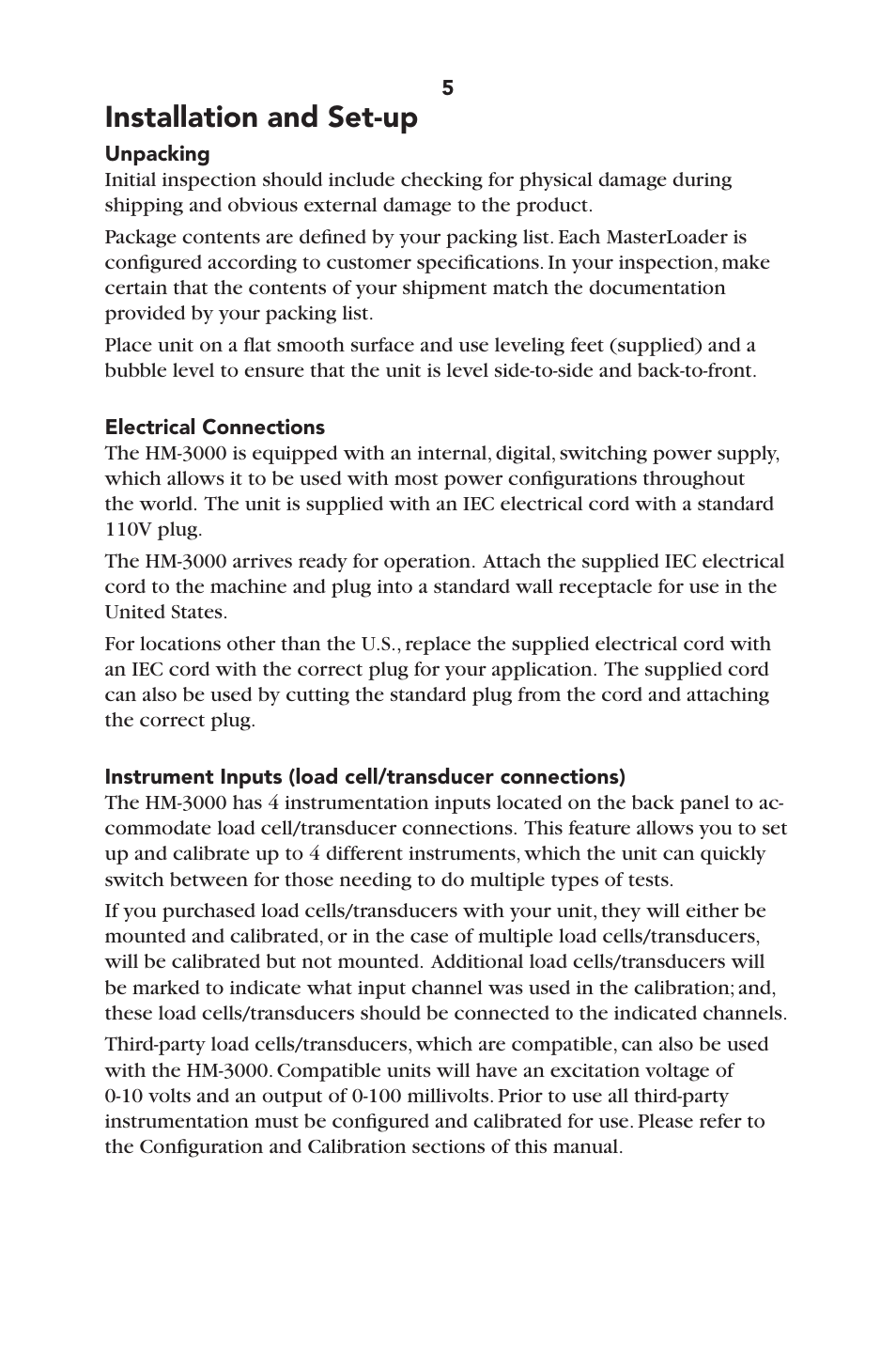 Installation and set-up | Humboldt HM-3000.3F Digital MasterLoader User Manual | Page 8 / 40