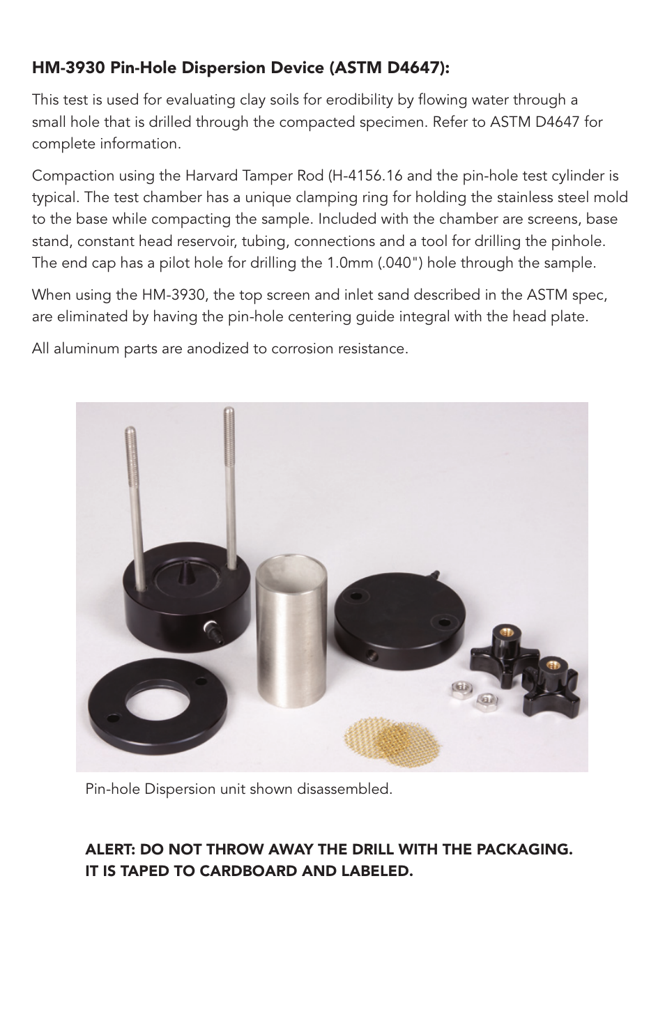 Humboldt HM-3930 Pin-Hole Dispersion Device User Manual | Page 3 / 4