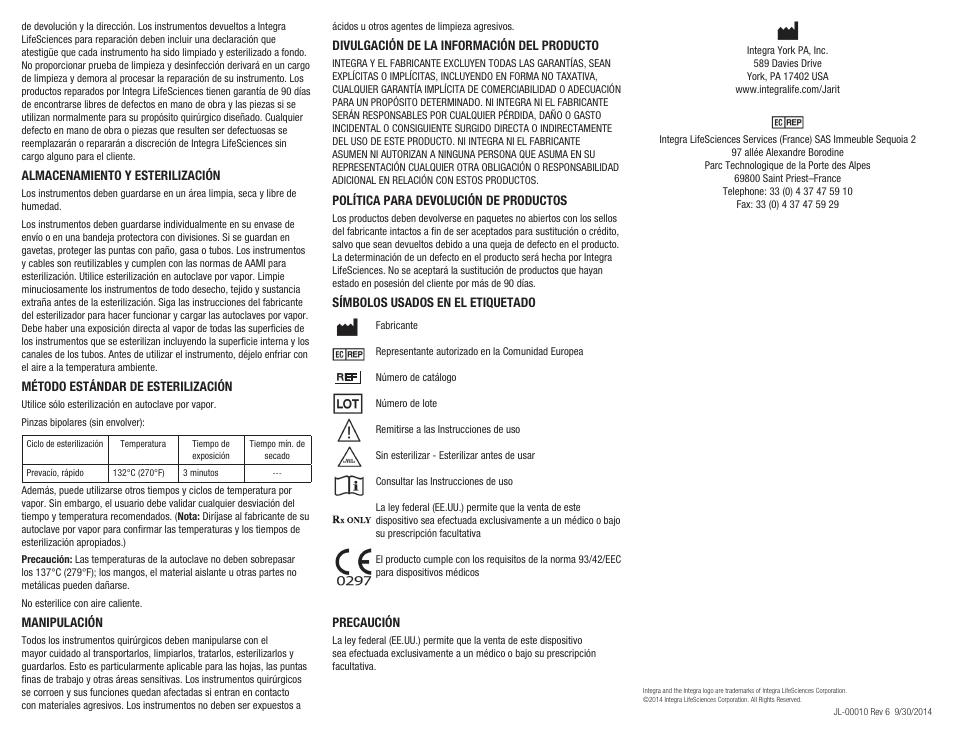 Integra LifeSciences Bipolar Forceps User Manual | Page 4 / 12