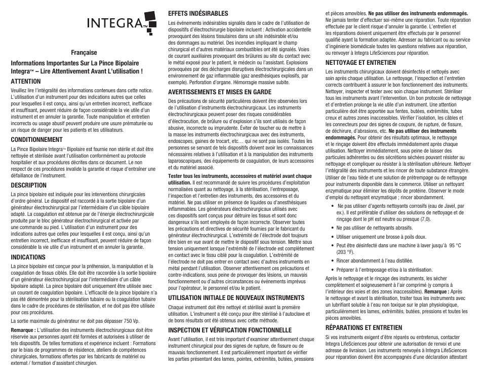 Integra LifeSciences Bipolar Forceps User Manual | Page 5 / 12