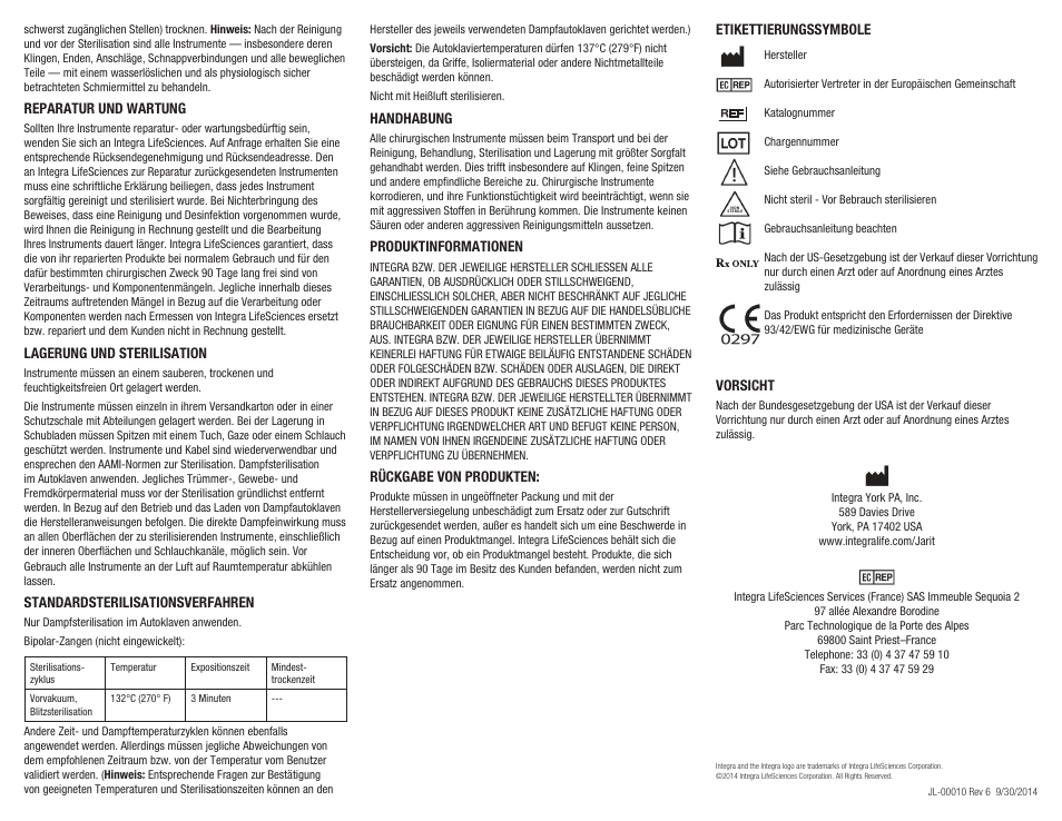 Integra LifeSciences Bipolar Forceps User Manual | Page 8 / 12