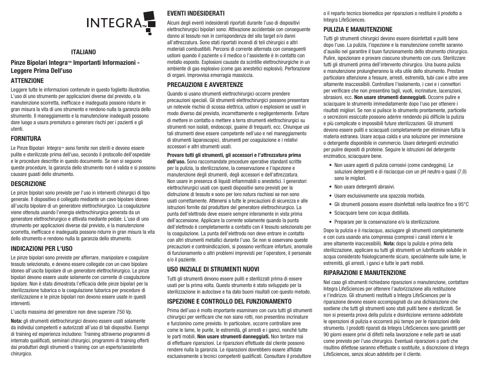 Integra LifeSciences Bipolar Forceps User Manual | Page 9 / 12