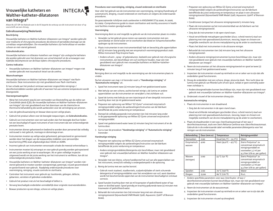 Integra LifeSciences Catheters, Female and Catheter-Dilators, Walther User Manual | Page 11 / 12