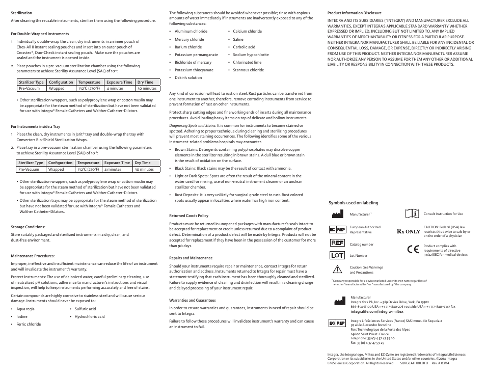 Integra LifeSciences Catheters, Female and Catheter-Dilators, Walther User Manual | Page 2 / 12
