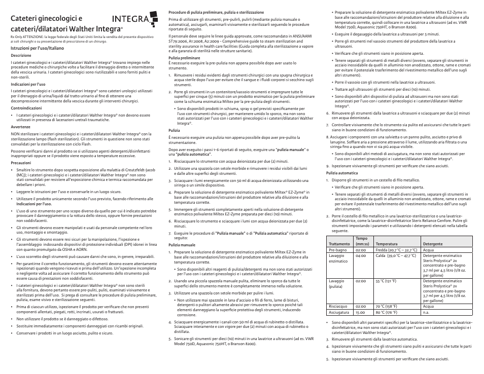 Integra | Integra LifeSciences Catheters, Female and Catheter-Dilators, Walther User Manual | Page 9 / 12