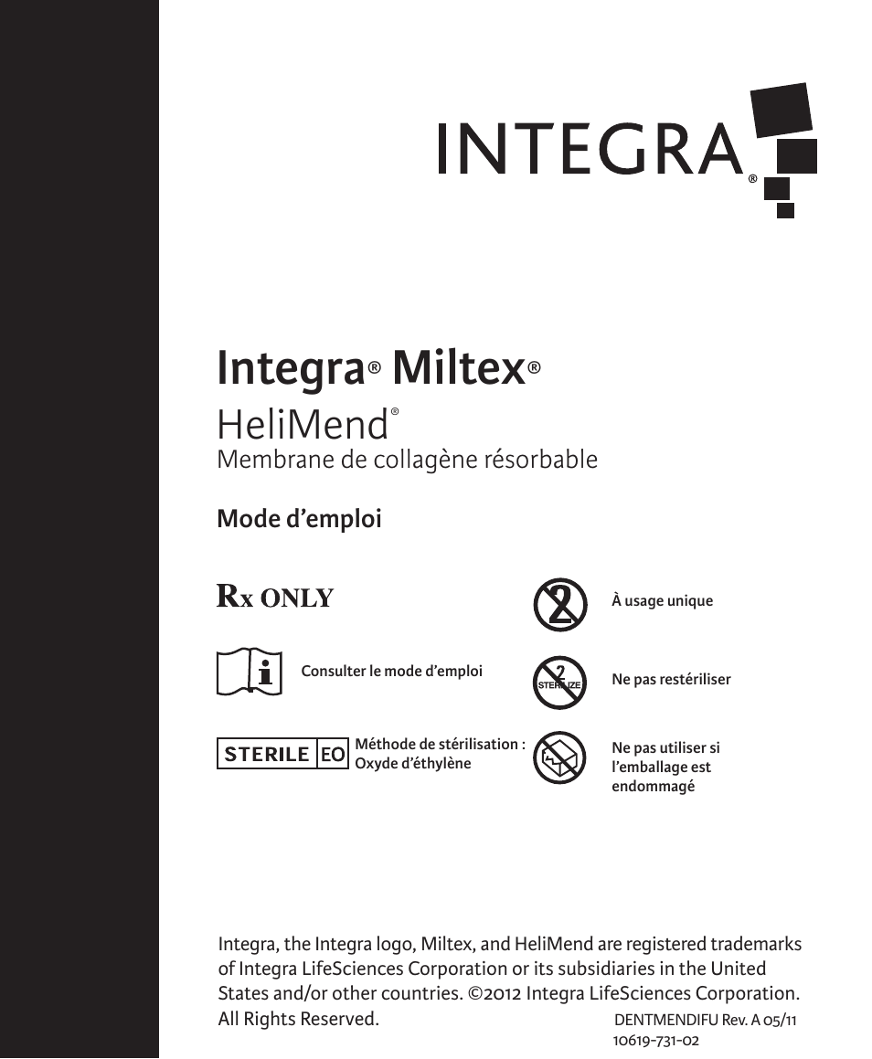 Integra, Miltex, Helimend | Integra LifeSciences Collagen Membrane, HeliMend  User Manual | Page 22 / 65