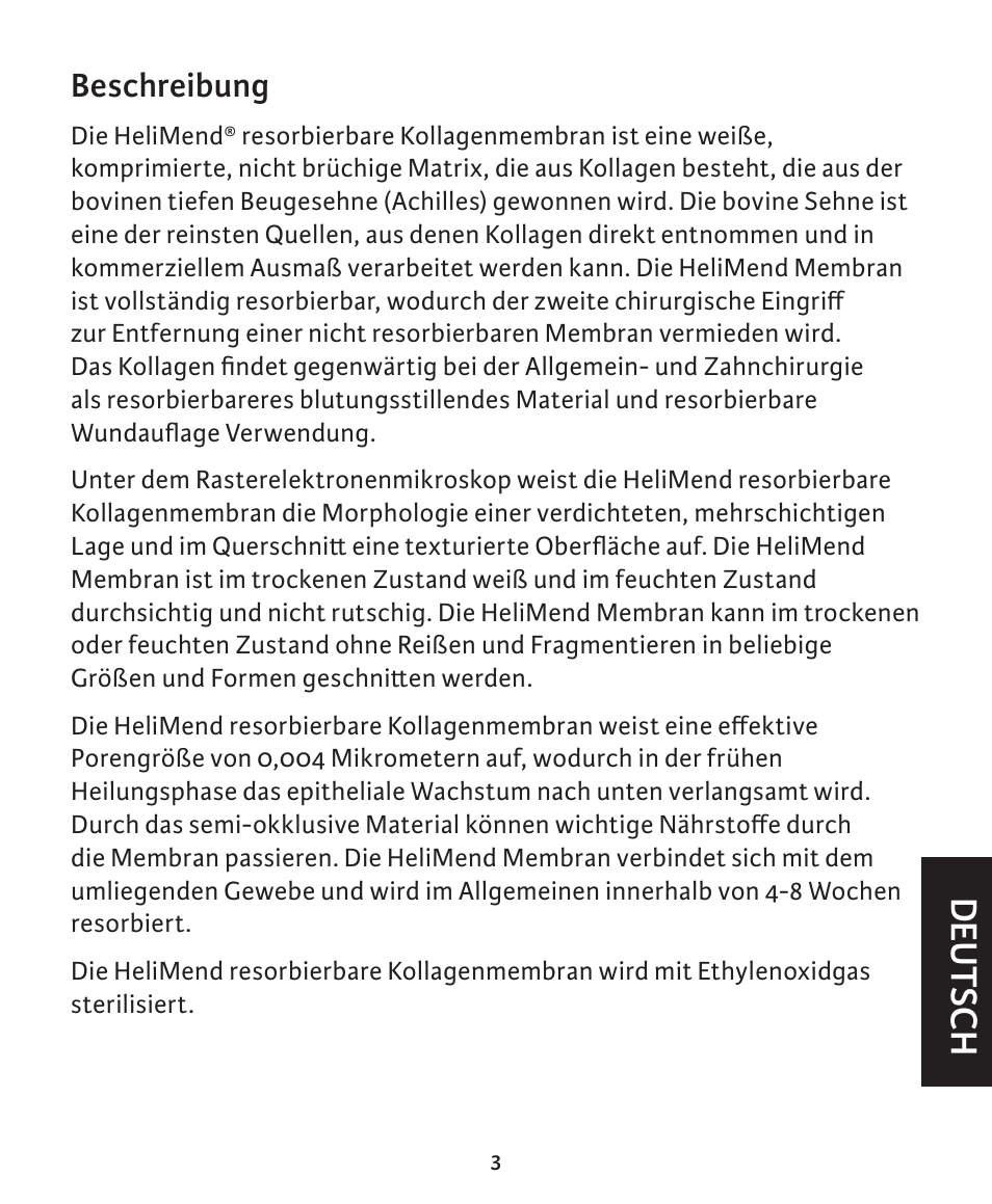Deut sch | Integra LifeSciences Collagen Membrane, HeliMend  User Manual | Page 35 / 65