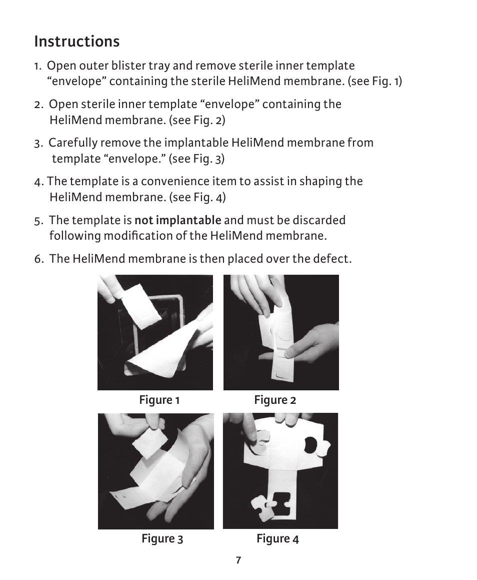 Instructions | Integra LifeSciences Collagen Membrane, HeliMend  User Manual | Page 7 / 65