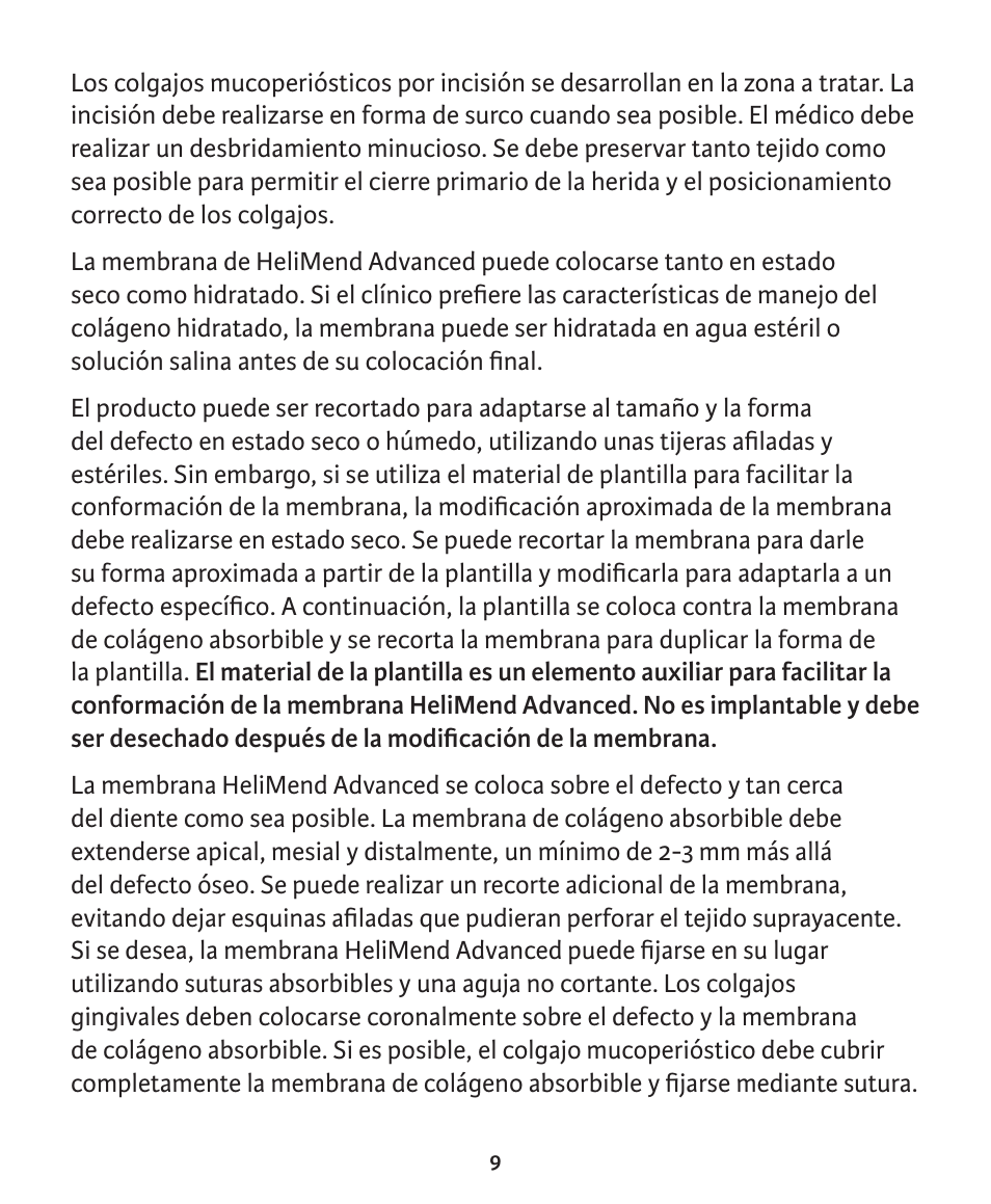 Integra LifeSciences Collagen Membrane, HeliMend Advanced  User Manual | Page 19 / 65