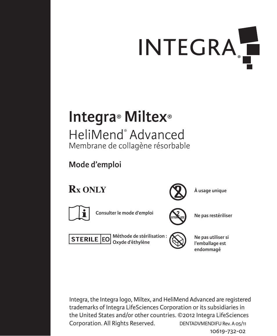 Integra, Miltex, Helimend | Advanced | Integra LifeSciences Collagen Membrane, HeliMend Advanced  User Manual | Page 22 / 65