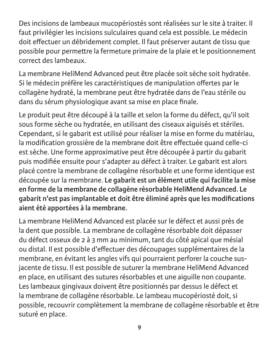 Integra LifeSciences Collagen Membrane, HeliMend Advanced  User Manual | Page 30 / 65