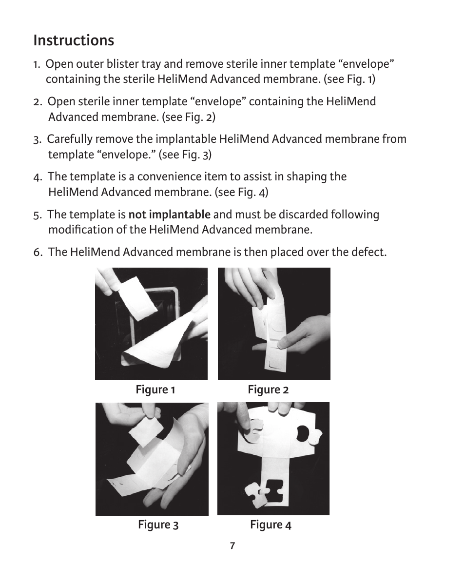 Instructions | Integra LifeSciences Collagen Membrane, HeliMend Advanced  User Manual | Page 7 / 65