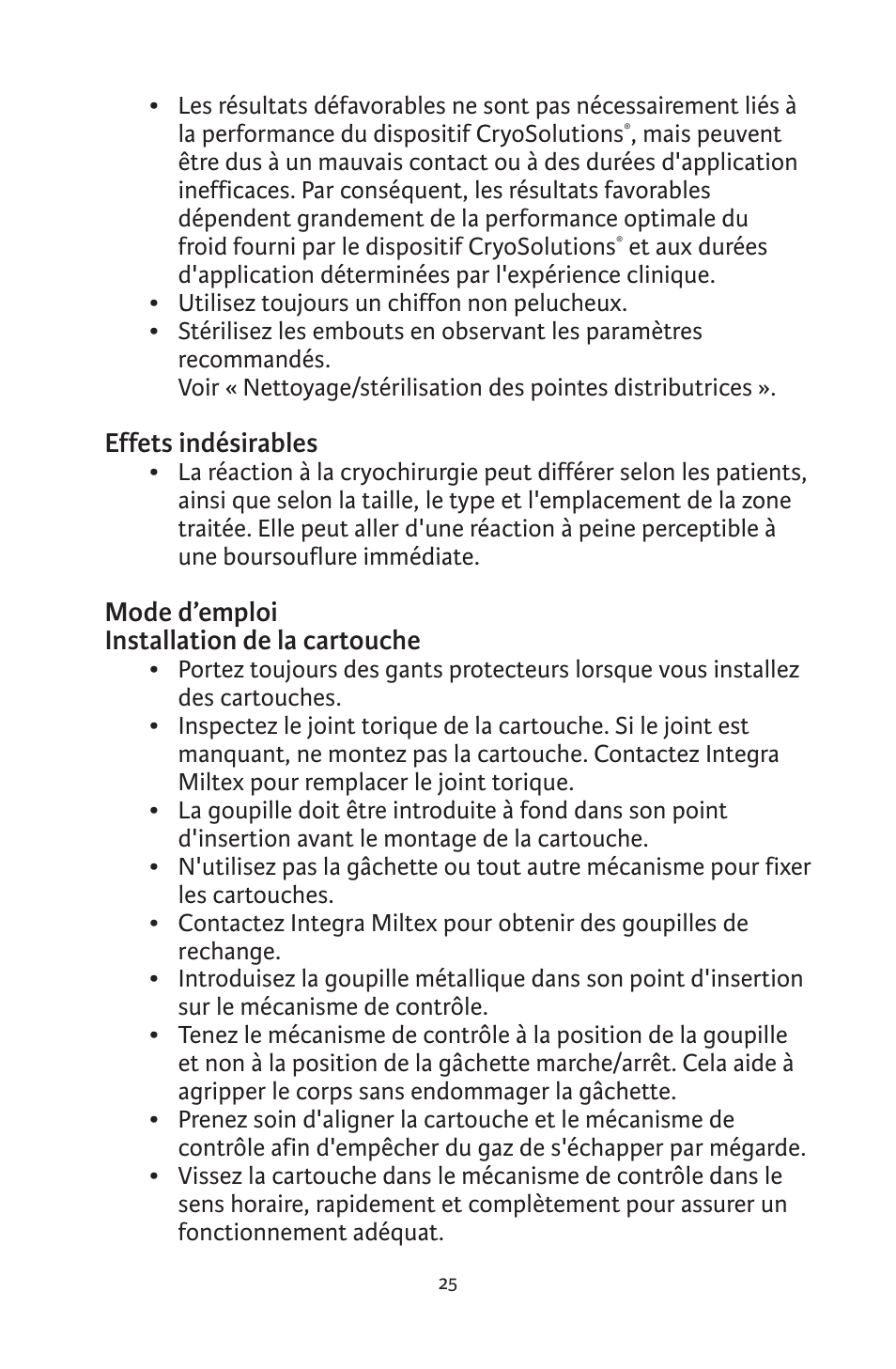 Integra LifeSciences CryoSolutions Cryosurgical Unit User Manual | Page 25 / 60