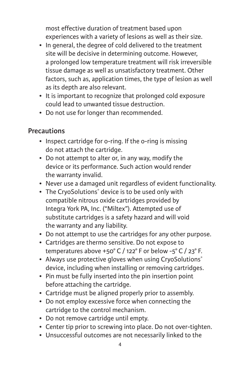 Integra LifeSciences CryoSolutions Cryosurgical Unit User Manual | Page 4 / 60