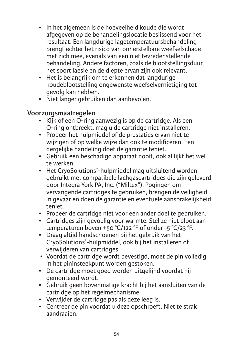 Integra LifeSciences CryoSolutions Cryosurgical Unit User Manual | Page 54 / 60