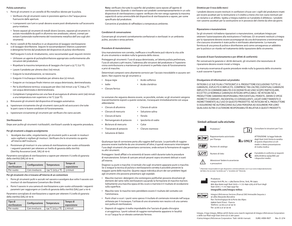 Integra LifeSciences Hemorrhoidal Ligator, McGivney User Manual | Page 10 / 12