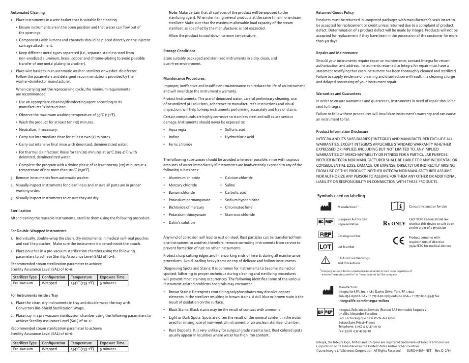 Integra LifeSciences Hemorrhoidal Ligator, McGivney User Manual | Page 2 / 12