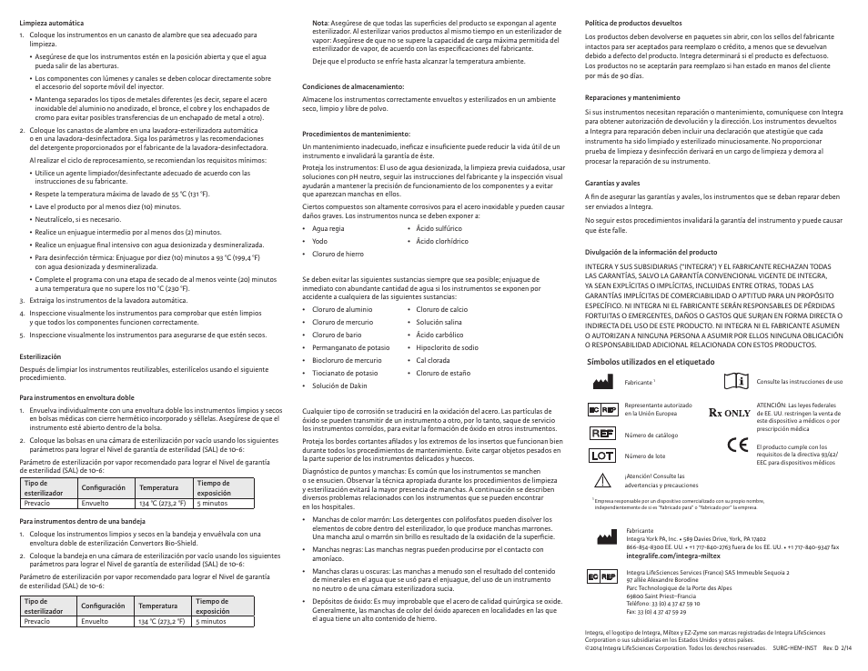 Integra LifeSciences Hemorrhoidal Ligator, McGivney User Manual | Page 4 / 12