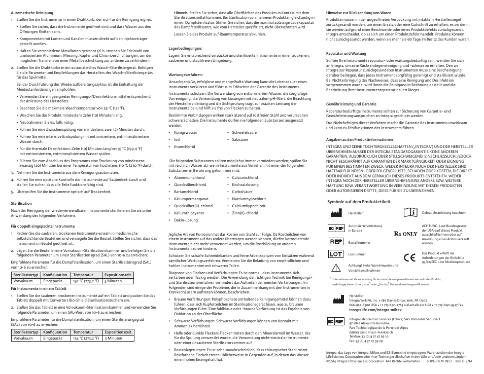 Integra LifeSciences Hemorrhoidal Ligator, McGivney User Manual | Page 8 / 12