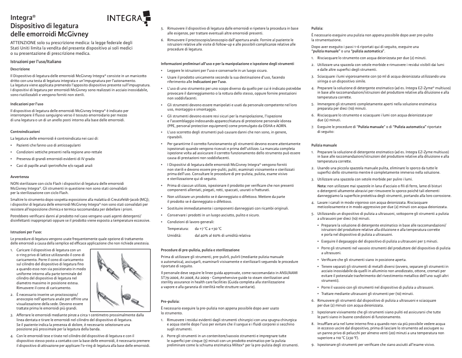 Integra LifeSciences Hemorrhoidal Ligator, McGivney User Manual | Page 9 / 12