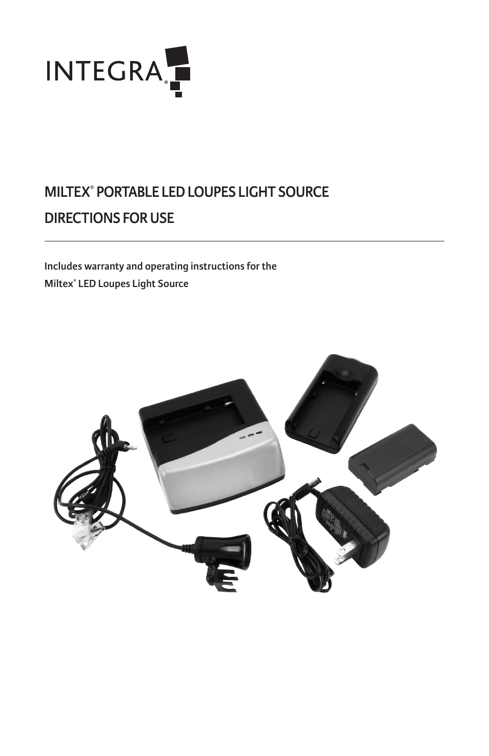 Integra LifeSciences LED Loupes Light Source, Portable User Manual | 16 pages