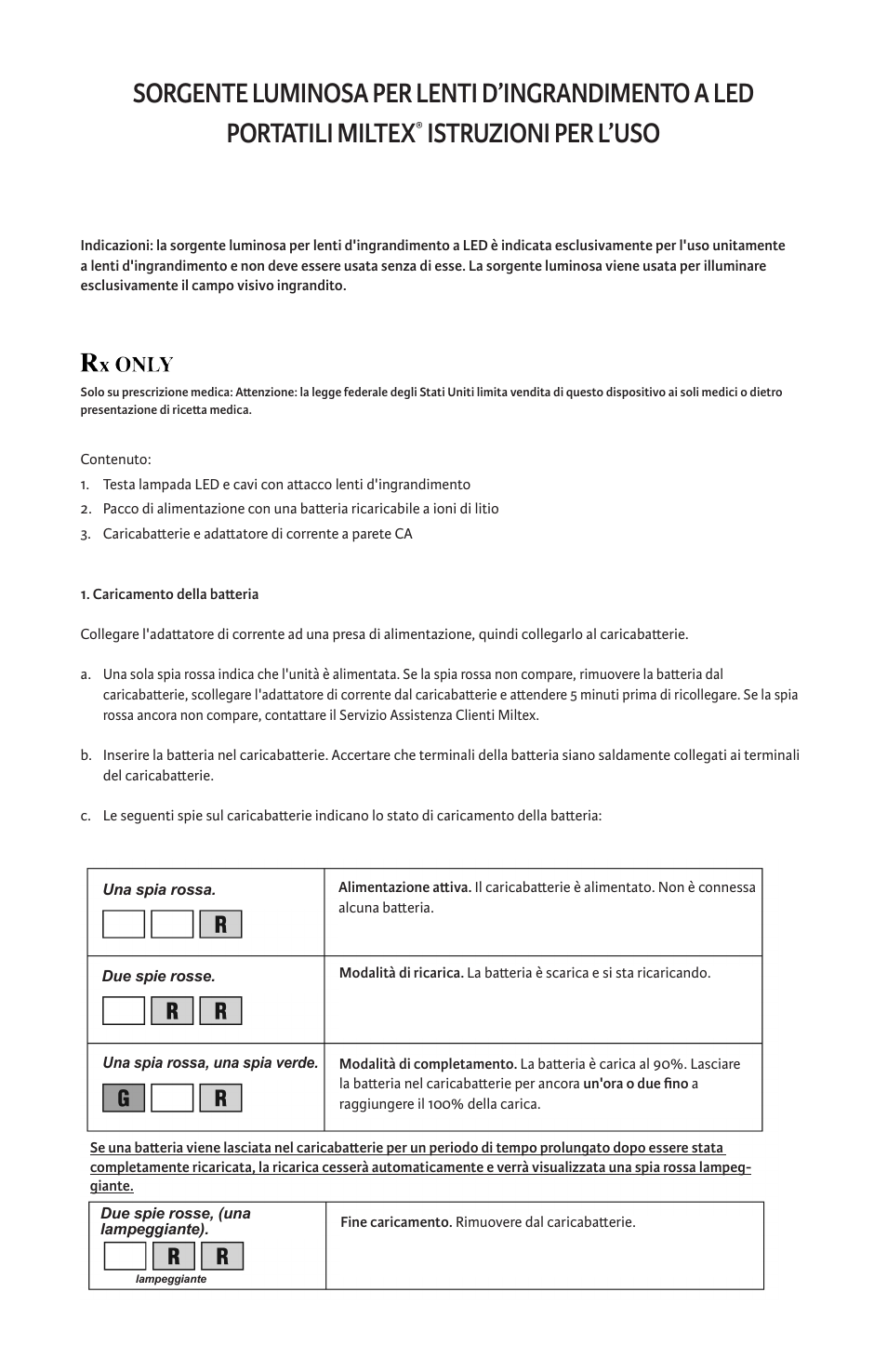 Istruzioni per l’uso | Integra LifeSciences LED Loupes Light Source, Portable User Manual | Page 10 / 16