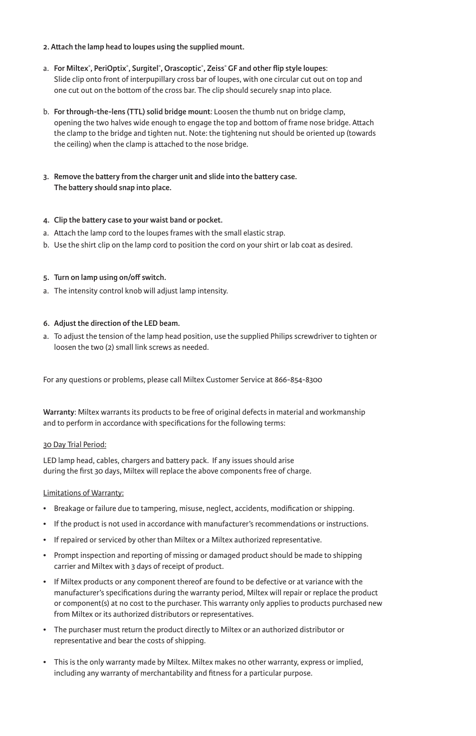 Integra LifeSciences LED Loupes Light Source, Portable User Manual | Page 3 / 16