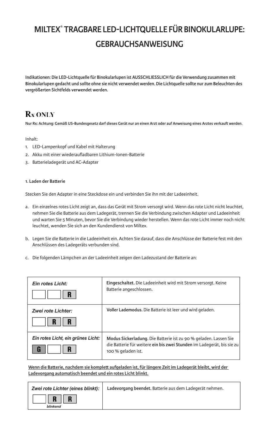Miltex | Integra LifeSciences LED Loupes Light Source, Portable User Manual | Page 8 / 16