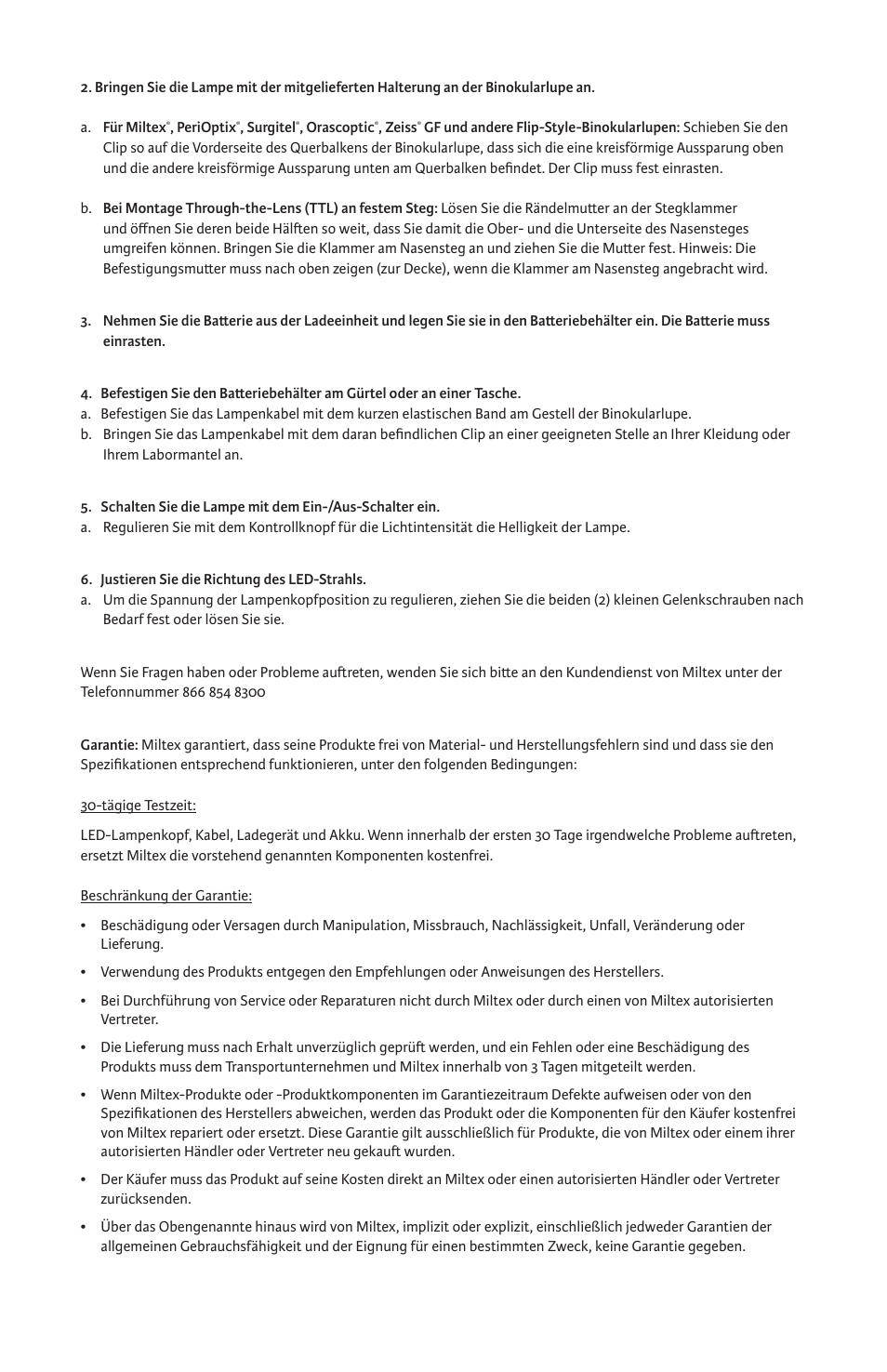 Integra LifeSciences LED Loupes Light Source, Portable User Manual | Page 9 / 16