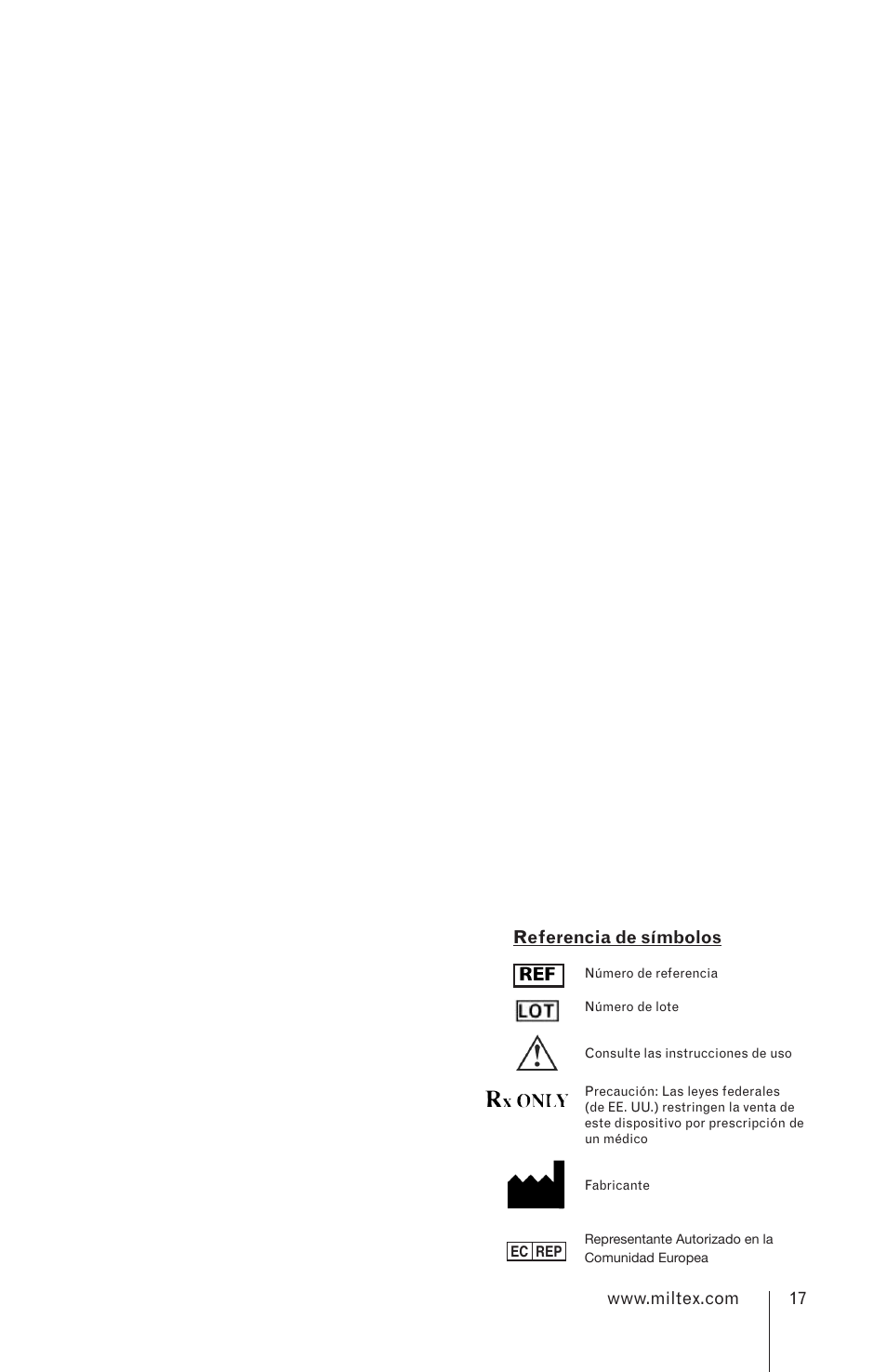 Referencia de símbolos | Integra LifeSciences Loupes User Manual | Page 17 / 52