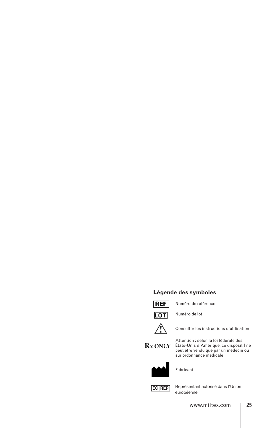 Légende des symboles | Integra LifeSciences Loupes User Manual | Page 25 / 52