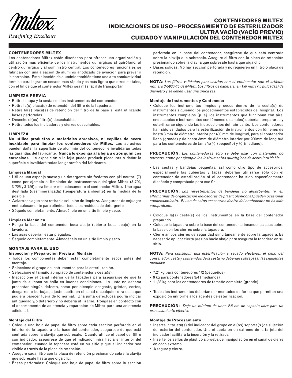 Integra LifeSciences Sterilization Containers, Integra Miltex User Manual | Page 11 / 36