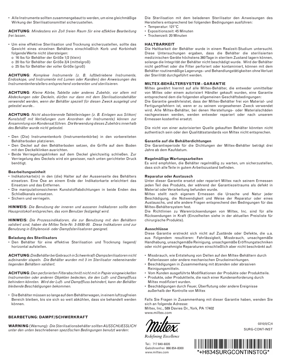 Integra LifeSciences Sterilization Containers, Integra Miltex User Manual | Page 20 / 36