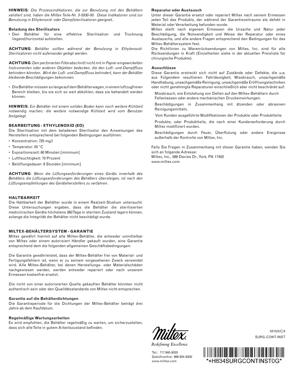 Integra LifeSciences Sterilization Containers, Integra Miltex User Manual | Page 22 / 36