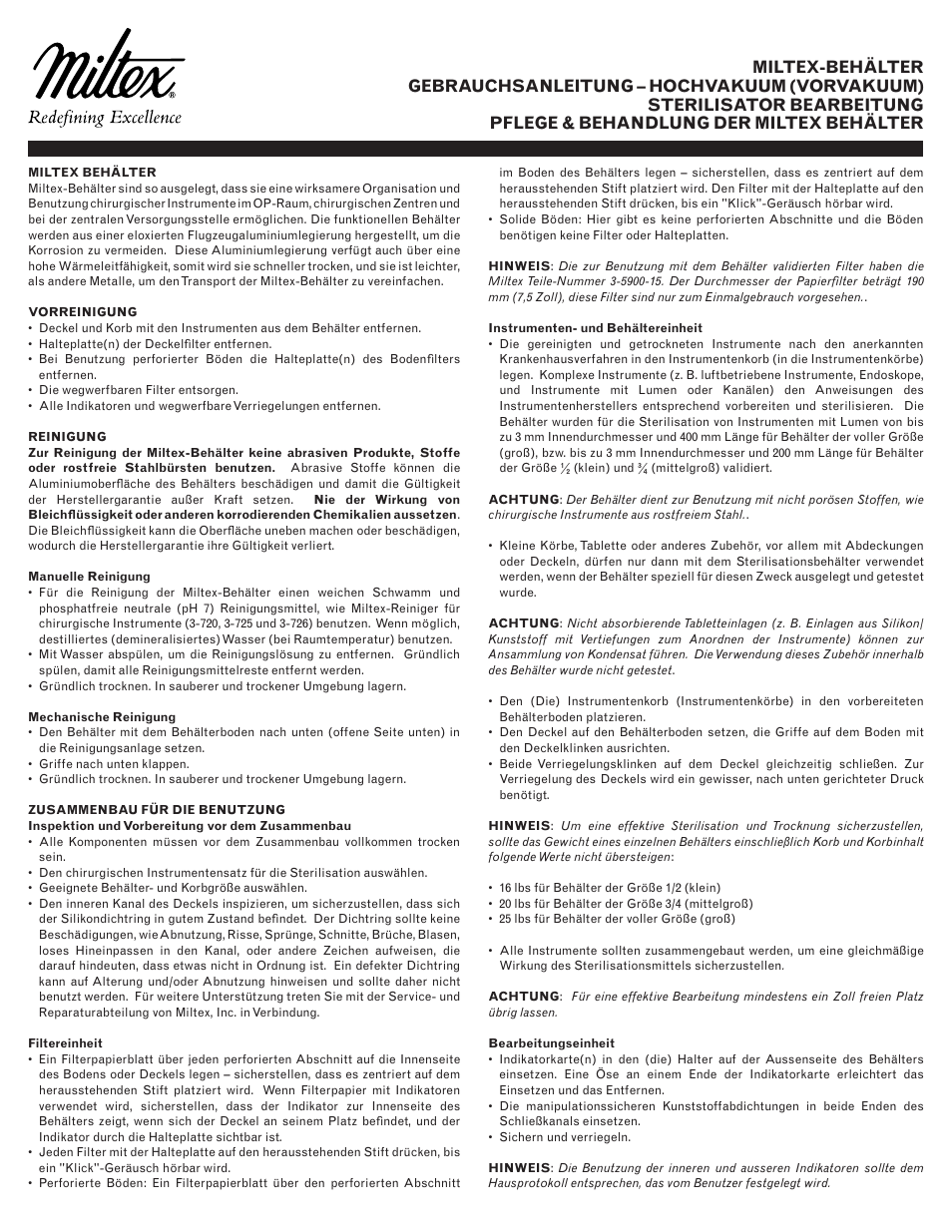 Integra LifeSciences Sterilization Containers, Integra Miltex User Manual | Page 23 / 36